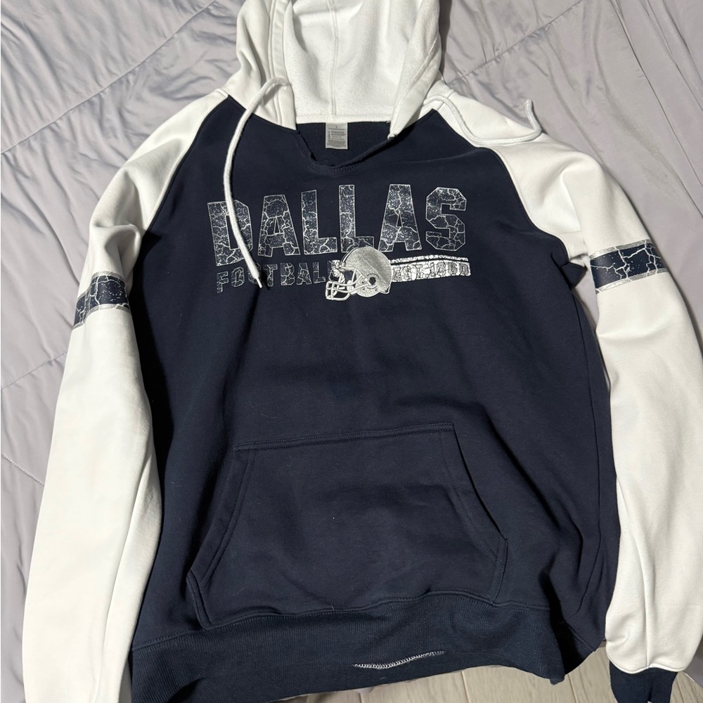 Dallas Cowboys Navy and White Womens Hoodie